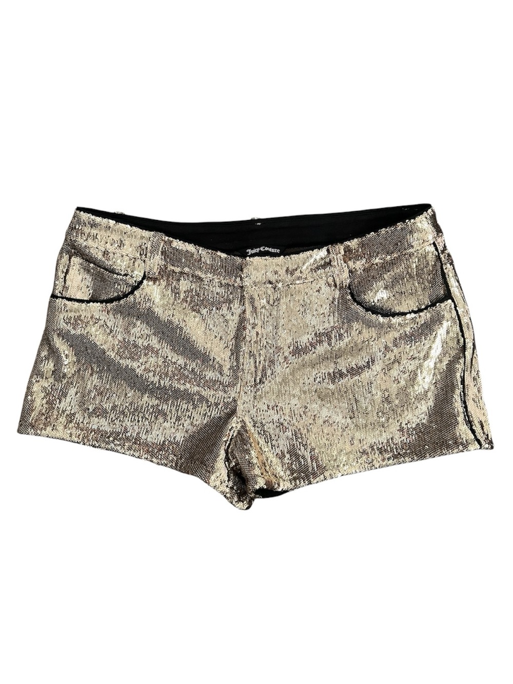 Juicy Couture Metallic Gold Sequin High-Waist Women's Shorts